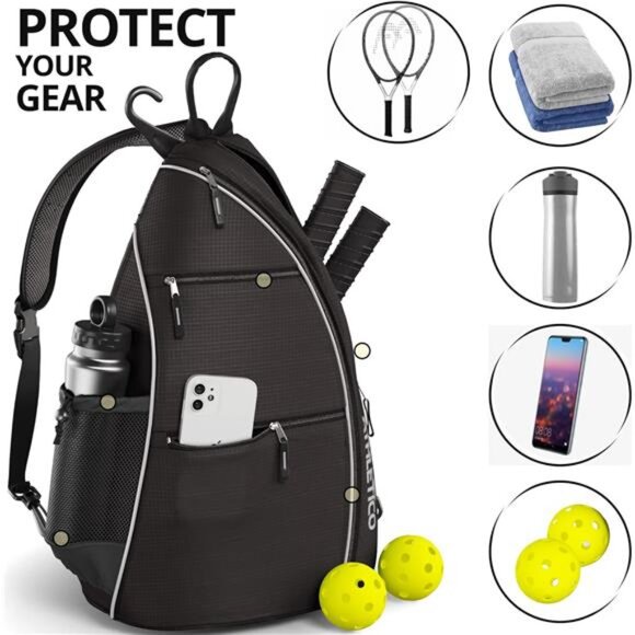 Sling Bag - Crossbody Backpack for Pickleball, Tennis, Racketball, and Travel - Picture 4 of 7